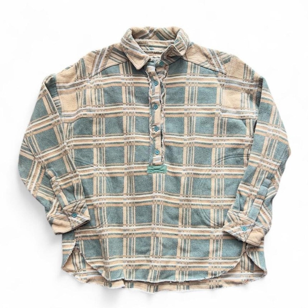 We The Free Free People Arizona Sky Jacquard Plaid Shirt Size Small